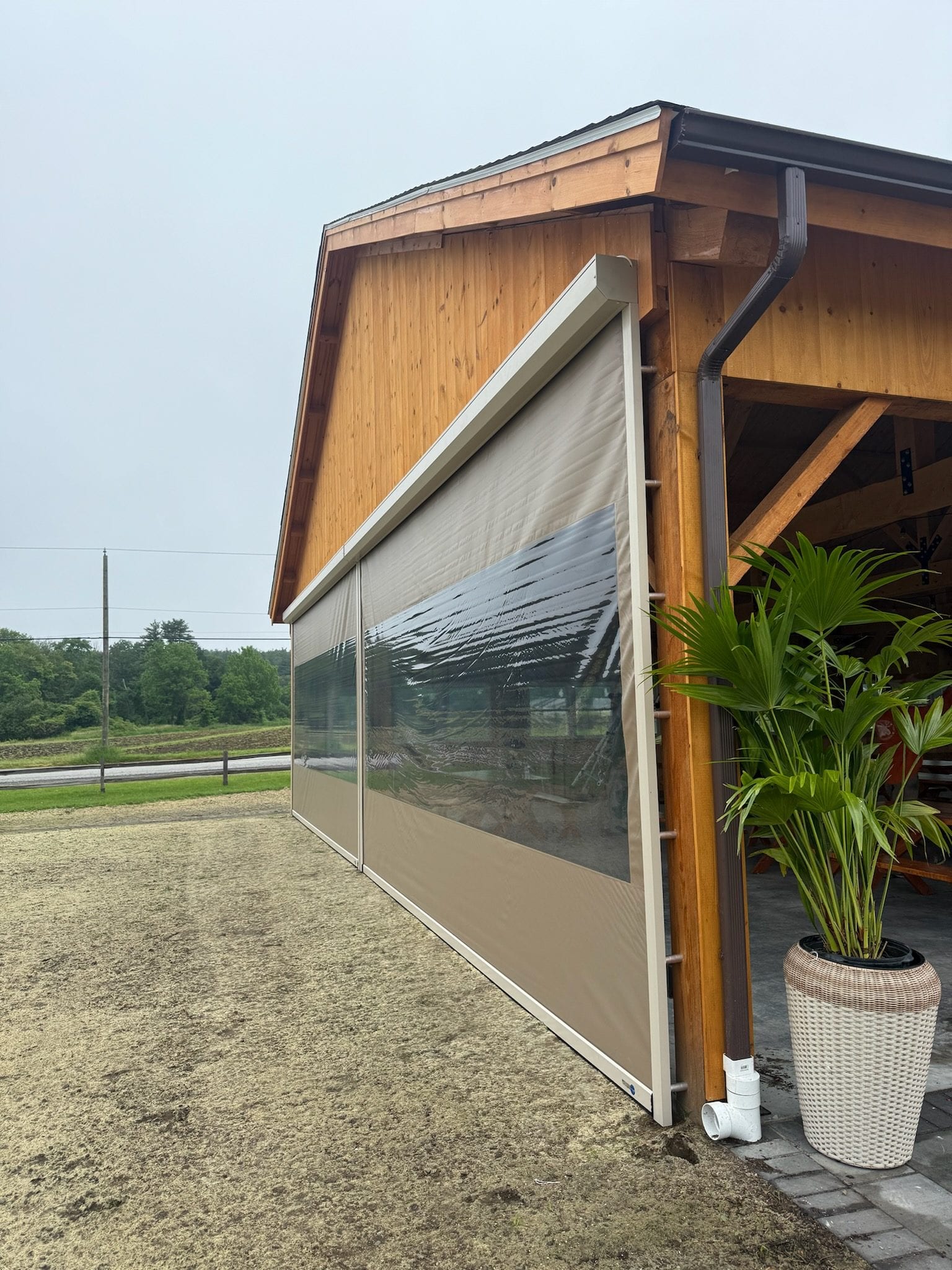 Motorized screen — Verral Farms detail